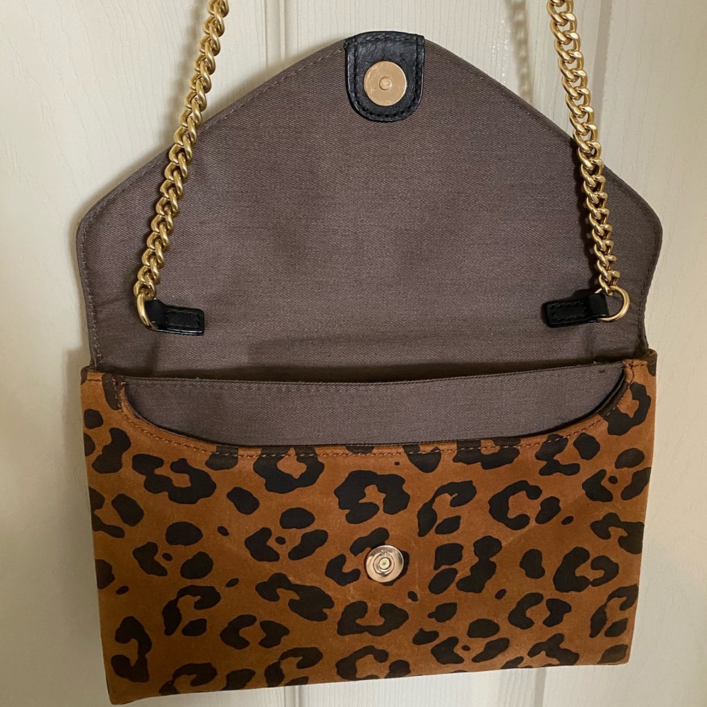 J.Crew Suede Animal Print Clutch